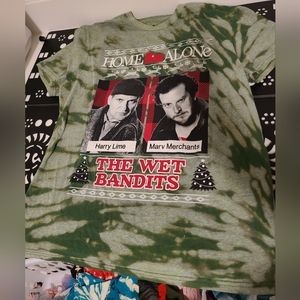 Hand acid washed home alone shirt